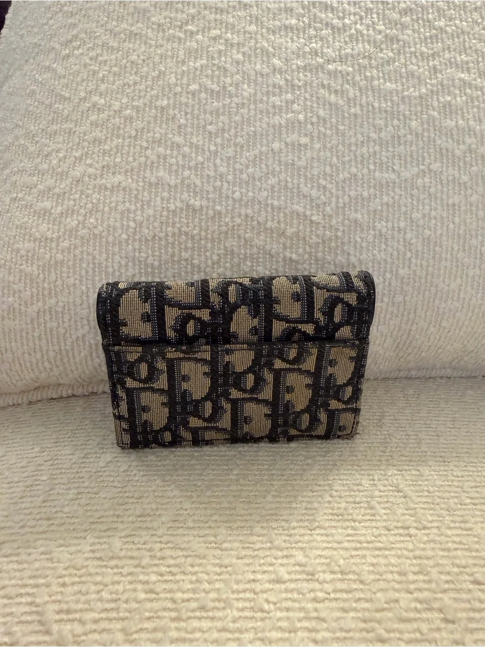 Dior Saddle Bloom Card Holder in Blue Dior Oblique Jacquard